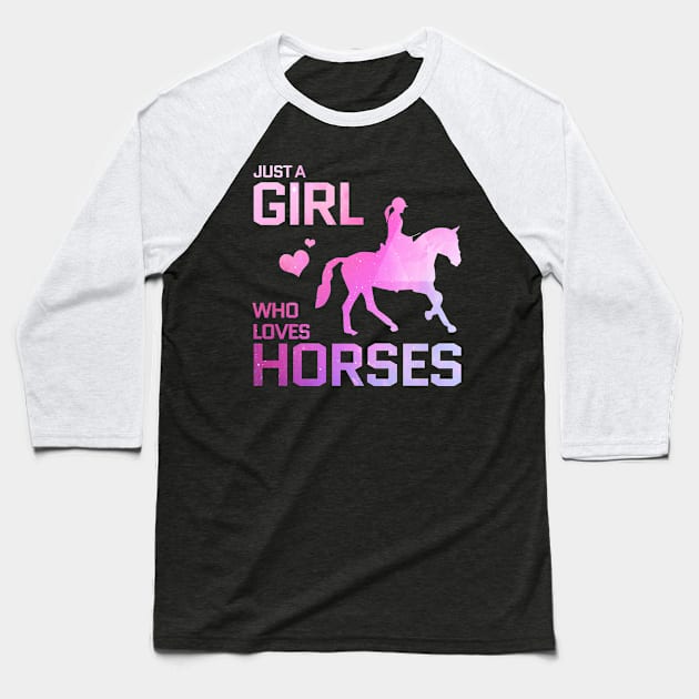 horse girl Baseball T-Shirt by Mandala Project